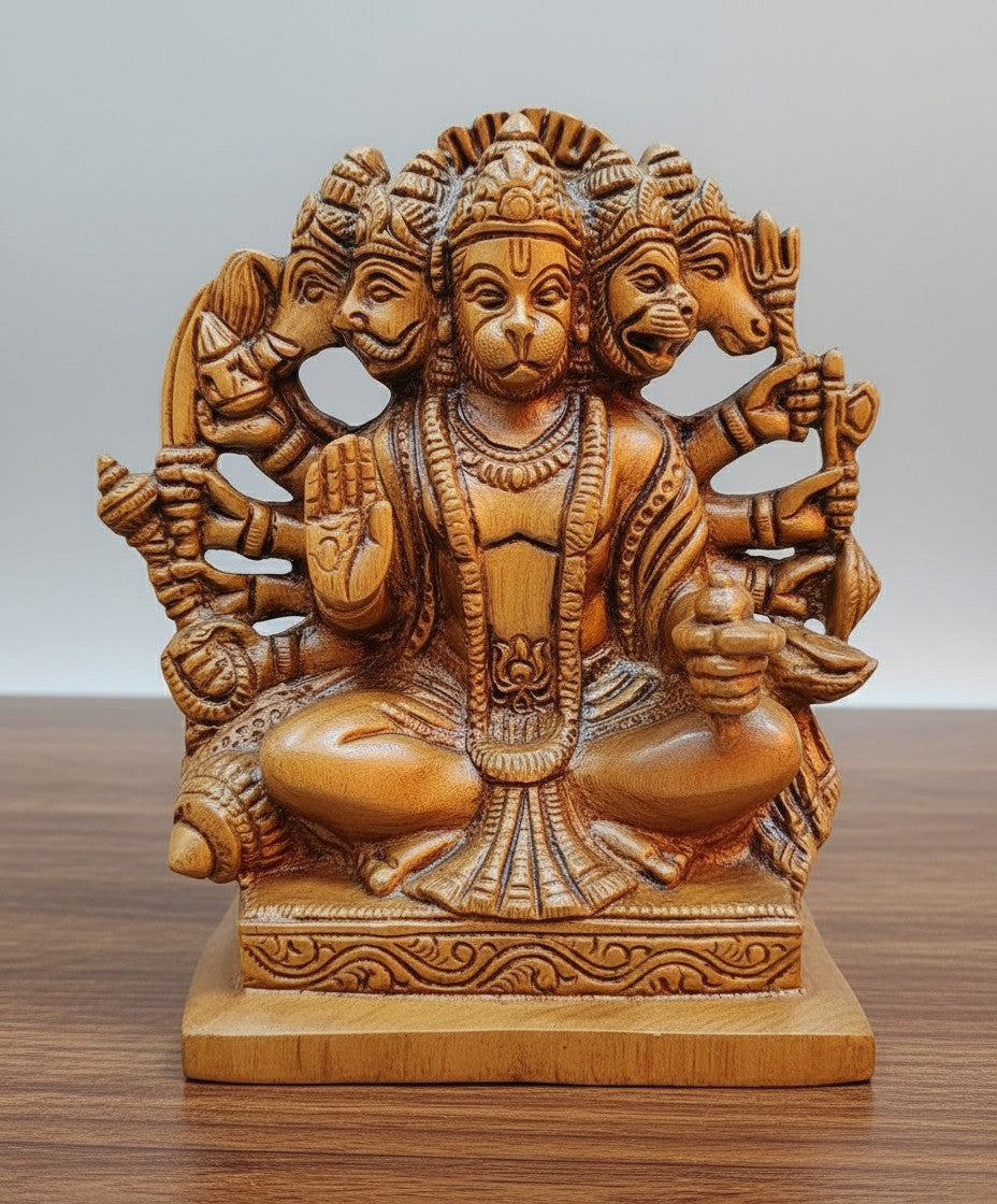 brass panchmukhi hanuman for home décor/ temple/ gift item
